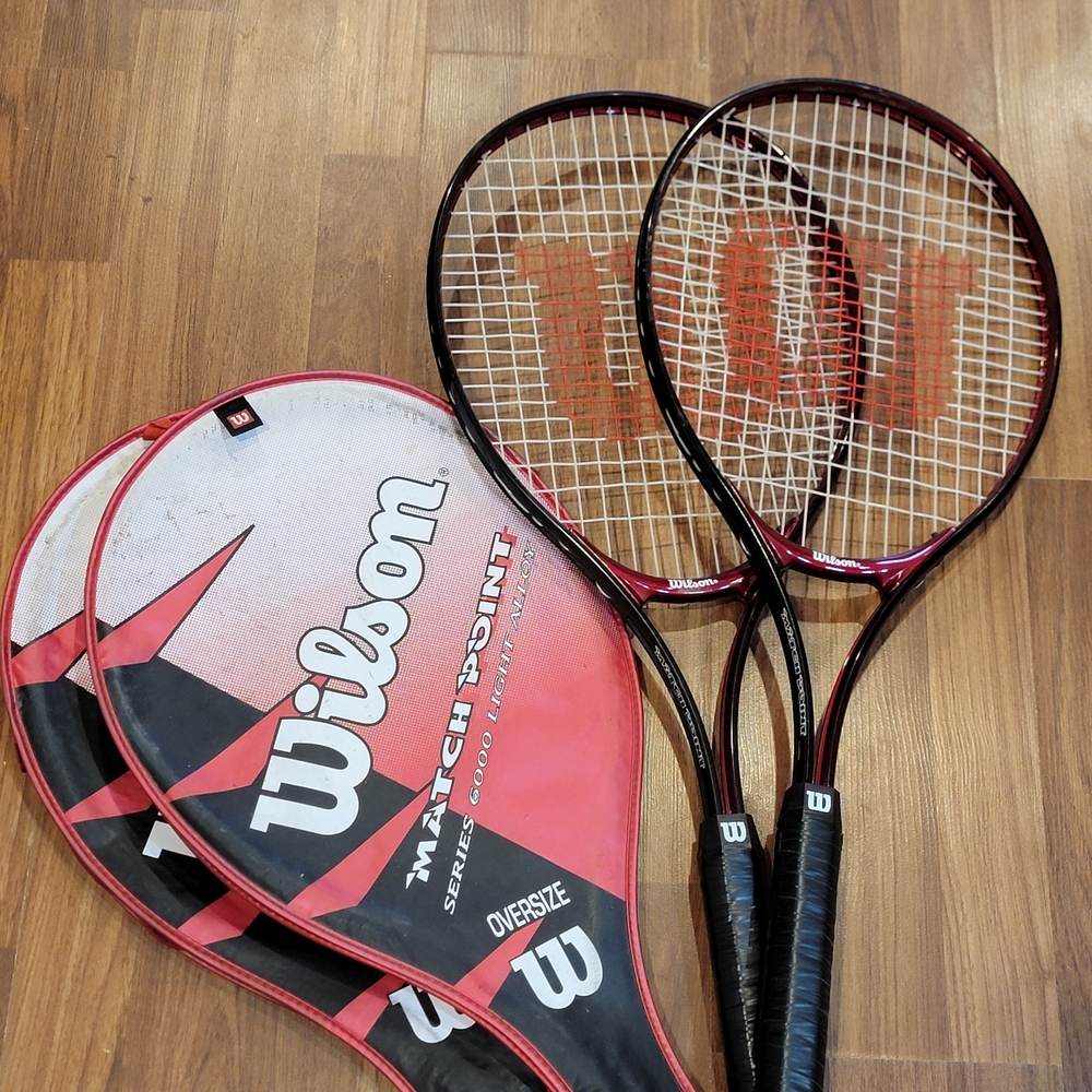 Wilson Red and Black Tennis Racket Pair